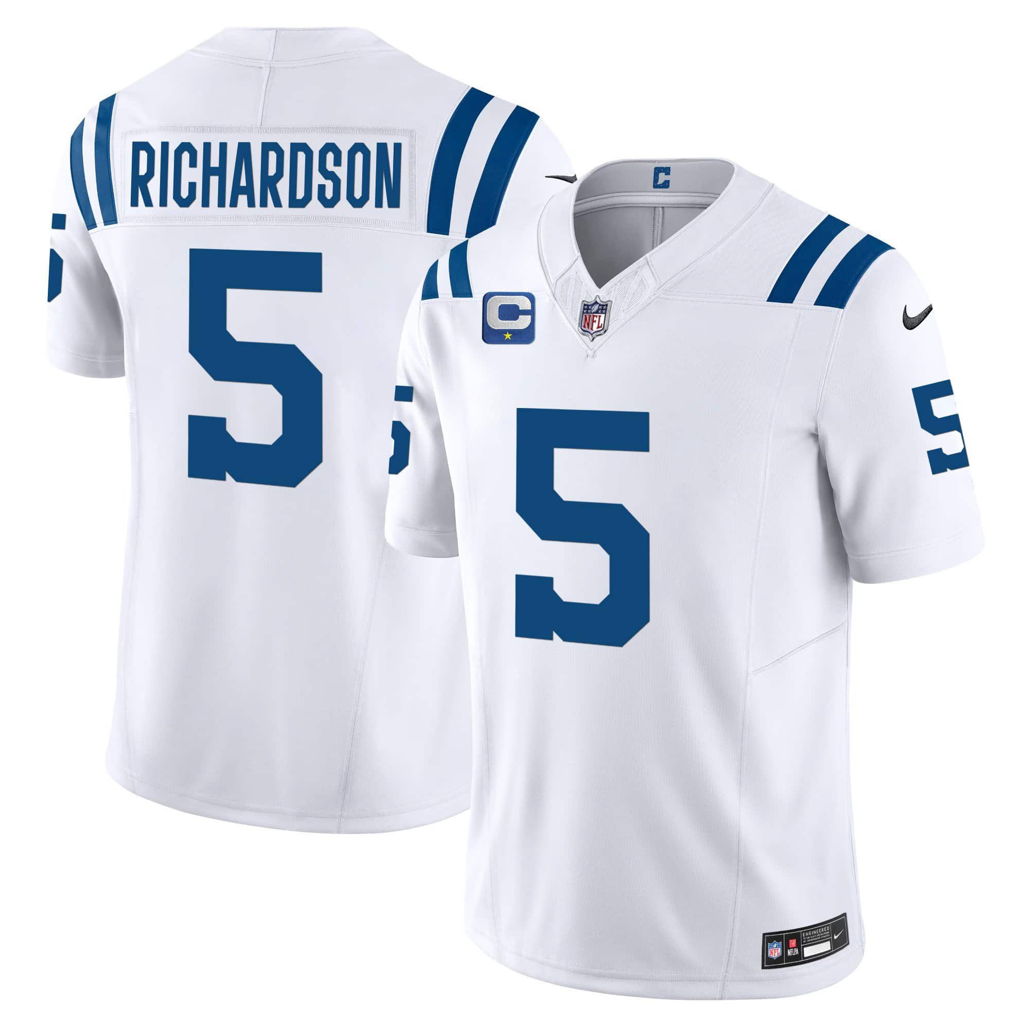 Men Indianapolis Colts #5 Richardson White 2024 Nike Vapor Limited NFL Jersey